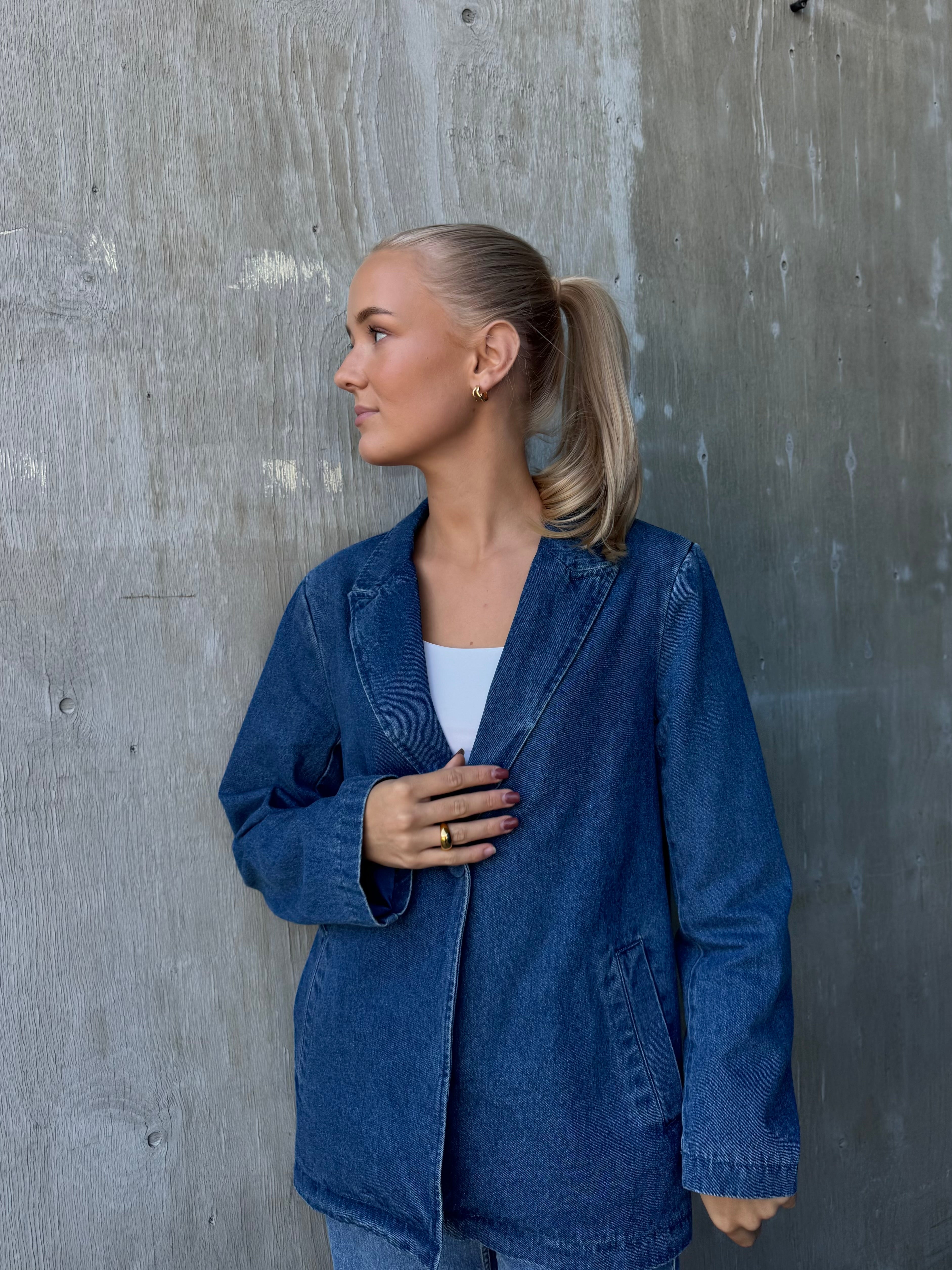 VIFILUCA Blazer - Medium Blue Denim